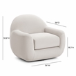 Pemberly Row Contemporary Cream Velvet Swivel Chair - 36
