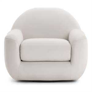 Pemberly Row Contemporary Cream Velvet Swivel Chair - 36&quotW x 36&quotD x 30.6&quotH