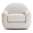 Pemberly Row Contemporary Cream Velvet Swivel Chair - 36