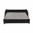Pemberly Row Modern / Contemporary Black Finish Rattan Small Pet Bed