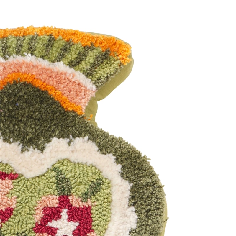 Pemberly Row Handmade Transitional Green Tufted Accent Pillow