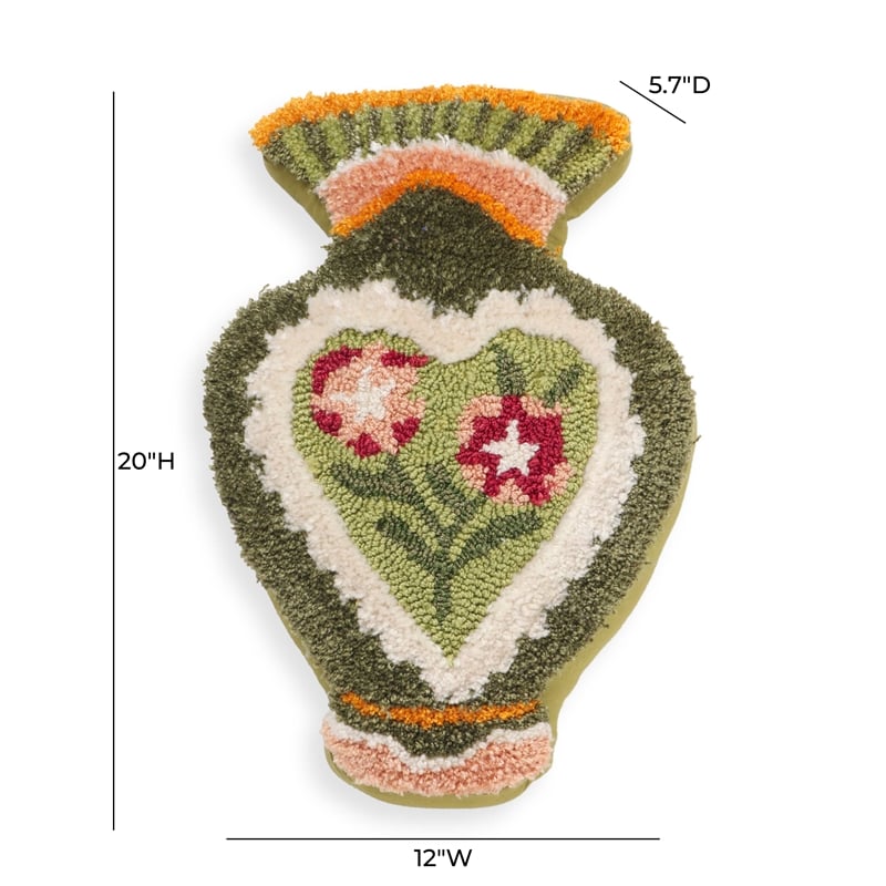 Pemberly Row Handmade Transitional Green Tufted Accent Pillow