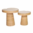 Pemberly Row Handmade Contemporary Tall Lilypad Rattan Side Table