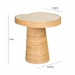 Pemberly Row Handmade Contemporary Tall Lilypad Rattan Side Table