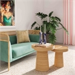 Pemberly Row Handmade Contemporary Tall Lilypad Rattan Side Table