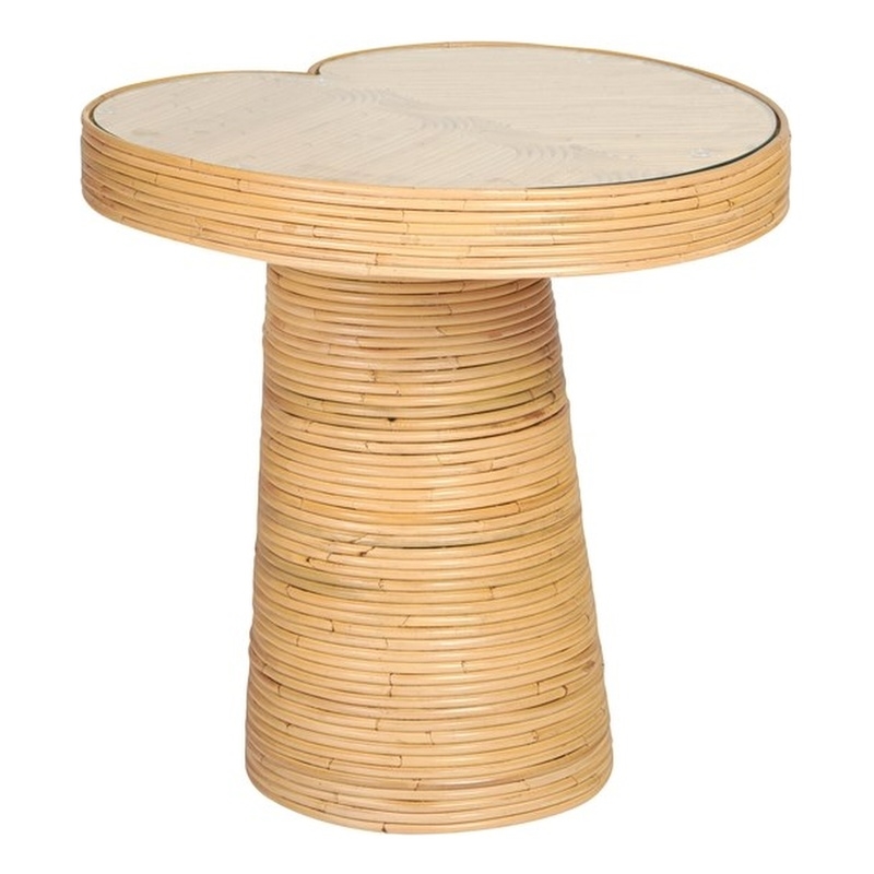 Pemberly Row Handmade Contemporary Tall Lilypad Rattan Side Table