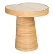Pemberly Row Handmade Contemporary Tall Lilypad Rattan Side Table