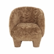 Pemberly Row Transitional Dark Taupe Vegan Shearling Accent Chair