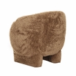 Pemberly Row Transitional Dark Taupe Vegan Shearling Accent Chair