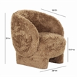 Pemberly Row Transitional Dark Taupe Vegan Shearling Accent Chair
