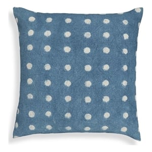 Pemberly Row Contemporary Indigo Dots Cotton 20&quot Square Accent Pillow