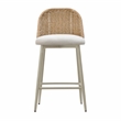 Pemberly Row Handmade Contemporary Cream Outdoor Counter Stool
