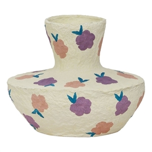 Pemberly Row Transitional Cotton Mache Vase in Spring Blossoms