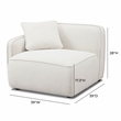 Pemberly Row Sand Upcycled Linen Left-Arm Facing Corner Chair
