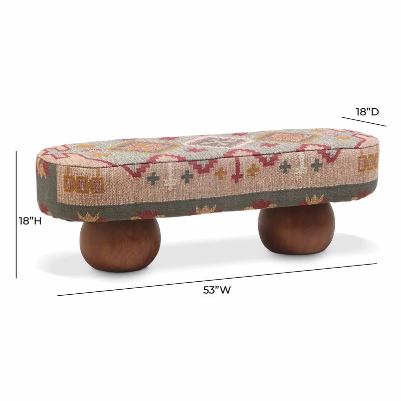 Pemberly Row Modern / Contemporary Textured Wool Upholstered Bench