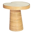 Pemberly Row Handmade Contemporary Short Lilypad Rattan Side Table