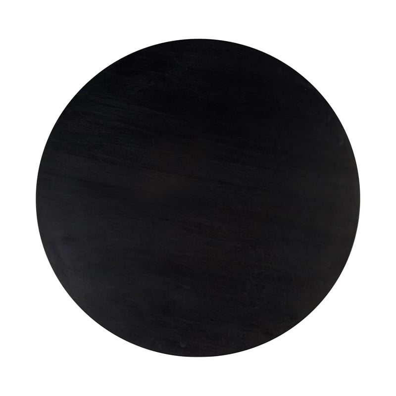 Pemberly Row Contemporary Black Acacia & Faux Plaster Dining Table