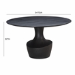 Pemberly Row Contemporary Black Acacia & Faux Plaster Dining Table
