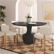 Pemberly Row Contemporary Black Acacia & Faux Plaster Dining Table