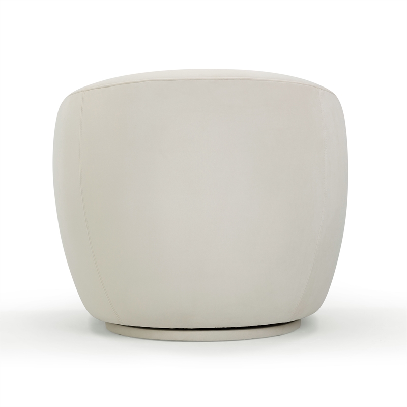 Pemberly Row Modern / Contemporary Cream Velvet Swivel Chair