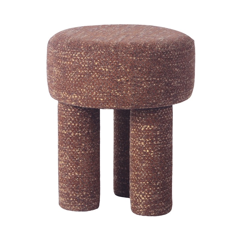Pemberly Row Handmade Transitional Sedona Brown Knubby Stool