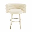 Pemberly Row Handmade Contemporary Cream Velvet Counter Stool