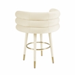 Pemberly Row Handmade Contemporary Cream Velvet Counter Stool