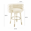 Pemberly Row Handmade Contemporary Cream Velvet Counter Stool