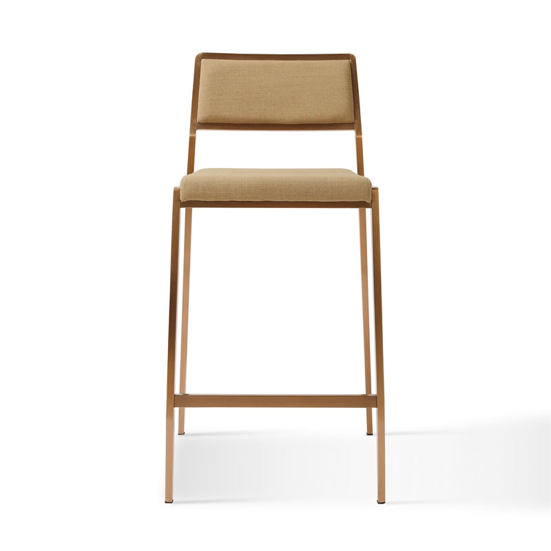 Pemberly Row Contemporary Tan Basketweave Stackable Stool - Set of 2