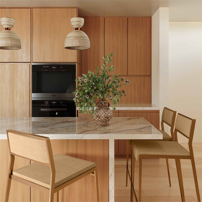 Pemberly Row Contemporary Tan Basketweave Stackable Stool - Set of 2