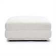 Pemberly Row Contemporary Upholstered Cream Chenille Modular Ottoman