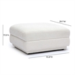 Pemberly Row Contemporary Upholstered Cream Chenille Modular Ottoman