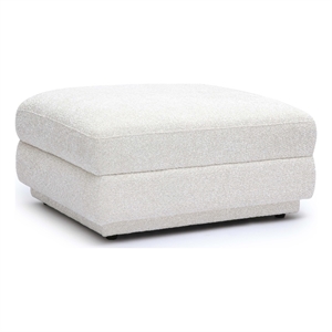 Pemberly Row Contemporary Upholstered Cream Chenille Modular Ottoman