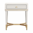 Pemberly Row Handmade Modern Transitional Cream Wooden Nightstand