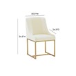 Pemberly Row Handmade Transitional Cream Pleated Velvet Dining Chair