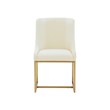 Pemberly Row Handmade Transitional Cream Pleated Velvet Dining Chair