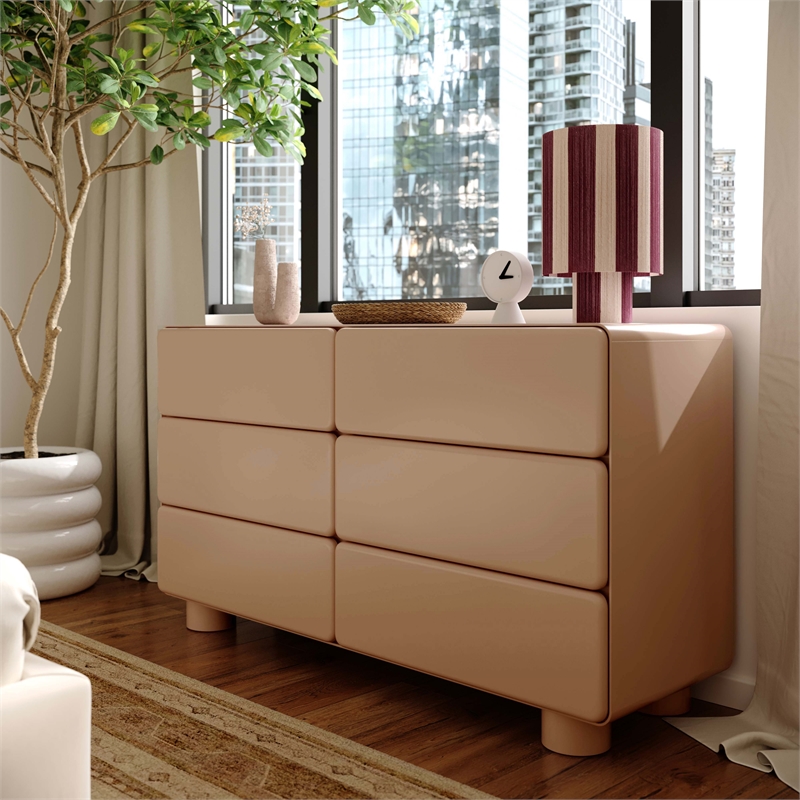 Pemberly Row Handmade Modern / Contemporary Taupe 6-Drawer Dresser
