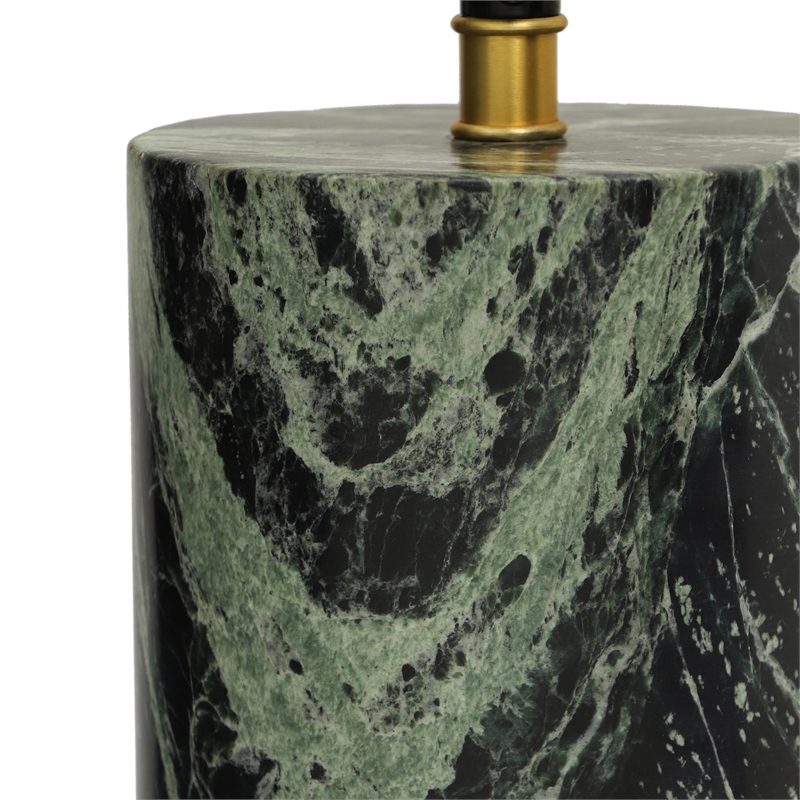 Pemberly Row Modern / Contemporary Spider Green Marble Table Lamp