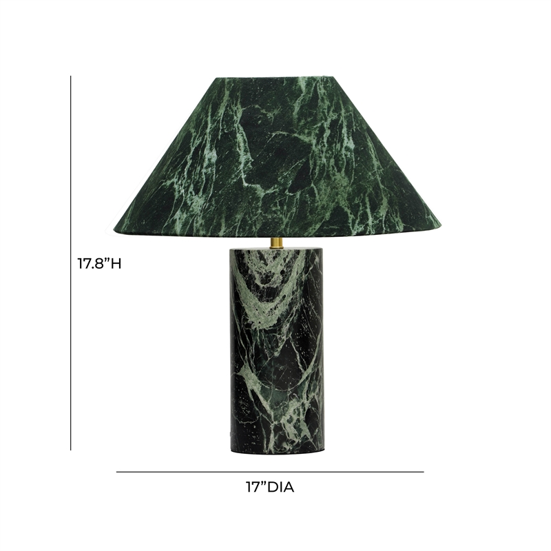 Pemberly Row Modern / Contemporary Spider Green Marble Table Lamp