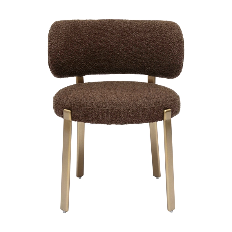 Pemberly Row Contemporary Chocolate Brown Boucle Dining Chair