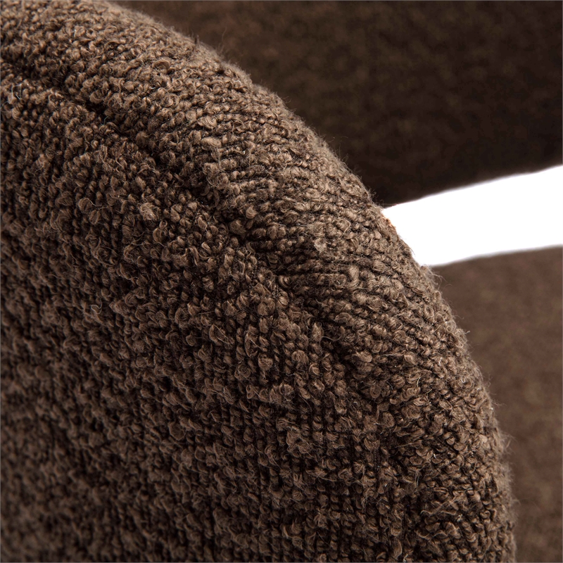 Pemberly Row Contemporary Chocolate Brown Boucle Dining Chair