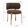 Pemberly Row Contemporary Chocolate Brown Boucle Dining Chair