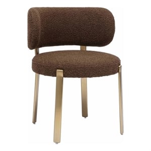 Pemberly Row Contemporary Chocolate Brown Boucle Dining Chair