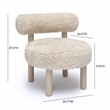 Pemberly Row Contemporary Natural Vegan Shearling Accent Chair