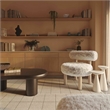 Pemberly Row Contemporary Natural Vegan Shearling Accent Chair