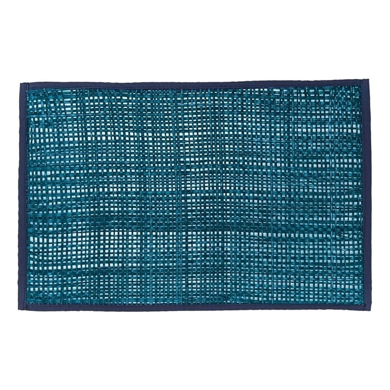 Pemberly Row Handmade Transitional Blue Seagrass Placemat - Set of 4