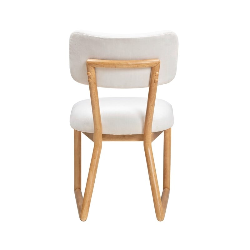 Pemberly Row Contemporary Cream Recycled Fabric Dining Chair