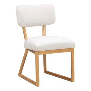 Pemberly Row Contemporary Cream Recycled Fabric Dining Chair