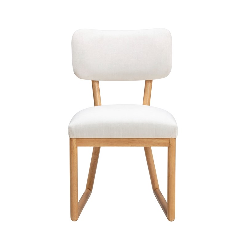 Pemberly Row Contemporary Cream Recycled Fabric Dining Chair