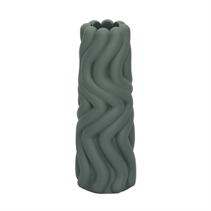 Pemberly Row Decorative Transitional Green Matte Concrete Vase